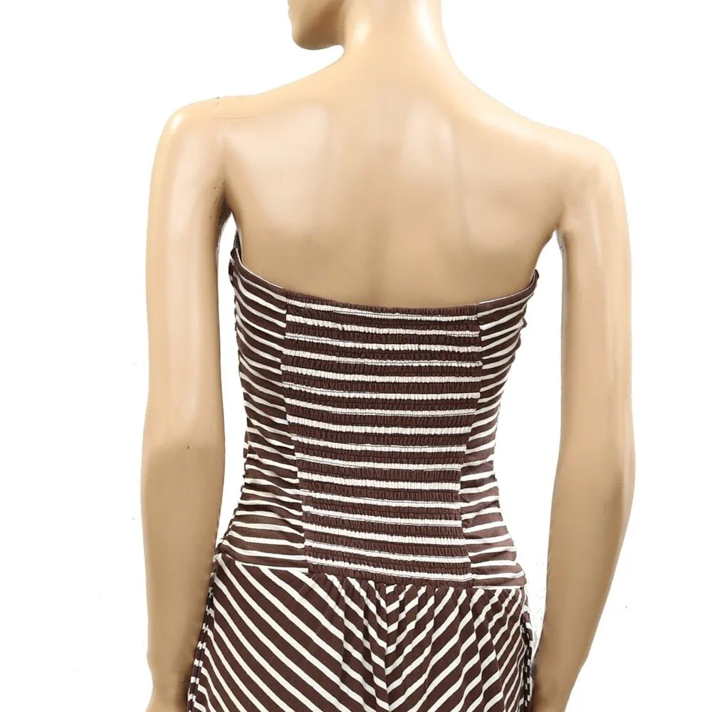 Free People Free Est Daley One-Piece Striped Print Tube Jumpsuit Dress XS 289566